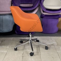 Store Krom Ayaklı Çalışma Koltuğu Turuncu