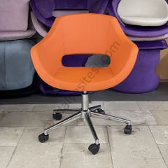 Store Krom Ayaklı Çalışma Koltuğu Turuncu