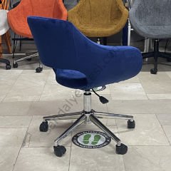 Store Krom Ayaklı Çalışma Koltuğu Lacivert