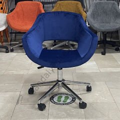 Store Krom Ayaklı Çalışma Koltuğu Lacivert