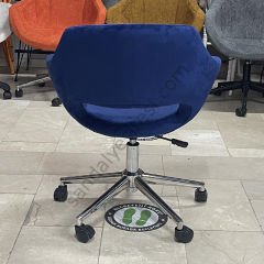 Store Krom Ayaklı Çalışma Koltuğu Lacivert