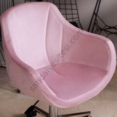 Megan Çalışma Koltuğu pembe - Krom Ayak