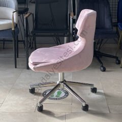 Sude Çalışma Koltuğu pembe - Krom Ayak