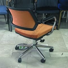 Lunc Çalışma Sandalyesi Turuncu - Krom Ayak