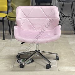 Rosa Çalışma Koltuğu pembe - Krom Ayak