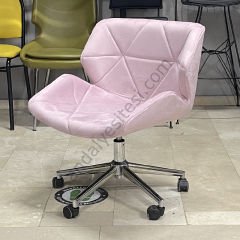 Rosa Çalışma Koltuğu pembe - Krom Ayak