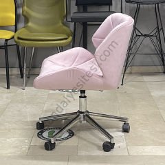 Rosa Çalışma Koltuğu pembe - Krom Ayak