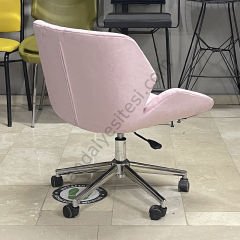 Rosa Çalışma Koltuğu pembe - Krom Ayak
