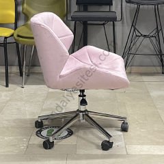 Rosa Çalışma Koltuğu pembe - Krom Ayak