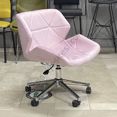 Rosa Çalışma Koltuğu pembe - Krom Ayak