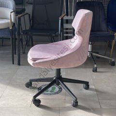 Sude Çalışma Koltuğu pembe - Siyah Ayak