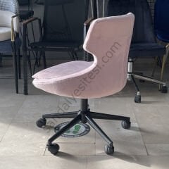 Sude Çalışma Koltuğu pembe - Siyah Ayak