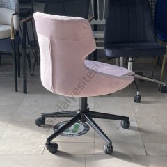 Sude Çalışma Koltuğu pembe - Siyah Ayak
