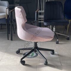 Sude Çalışma Koltuğu pembe - Siyah Ayak