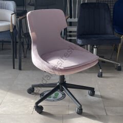 Sude Çalışma Koltuğu pembe - Siyah Ayak