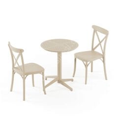 Eritre Katlanır Masa Takımı 2 Kişilik