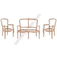 Etek Oymalı Ham Ahşap Çay Takımı