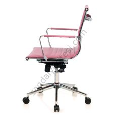 Massi Krom Ayaklı Çalışma Koltuğu Pembe Deri