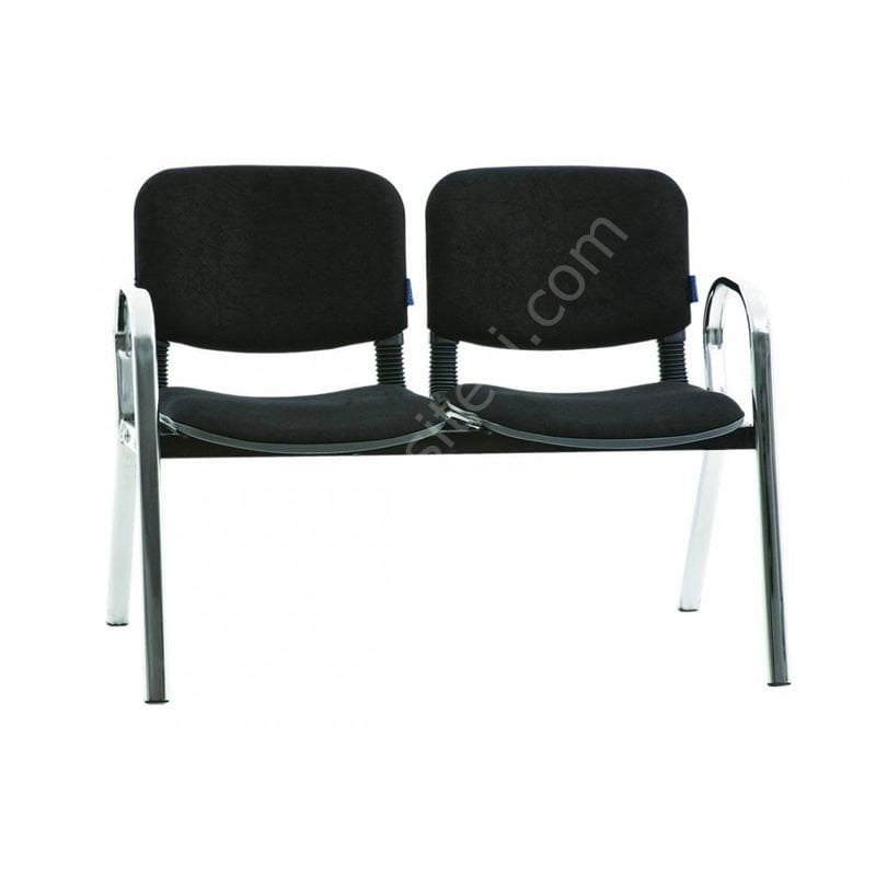 Form İkili Bekleme Koltuğu Krom Siyah