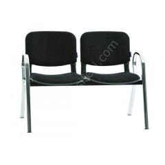 Form İkili Bekleme Koltuğu Krom Siyah