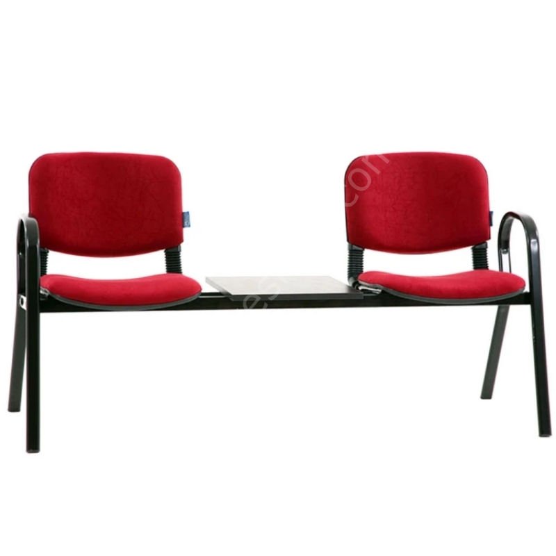 Form İkili Sehpalı Bekleme Koltuğu Boyalı Kırmızı