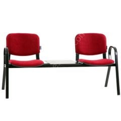 Form İkili Sehpalı Bekleme Koltuğu Boyalı Kırmızı