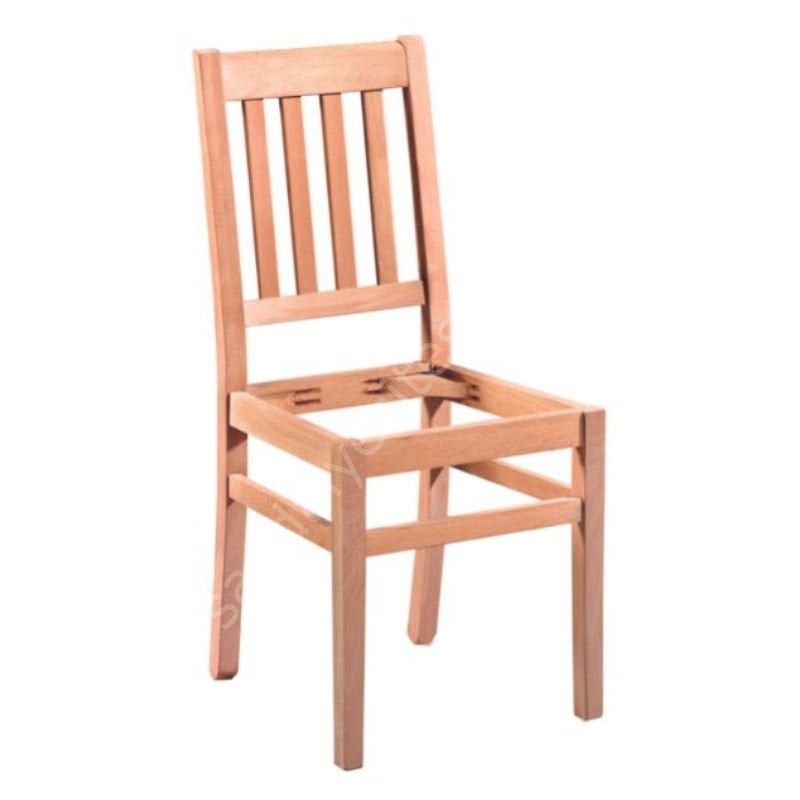 Fuga Döşemeli Çıtalı Ham Ahşap Sandalye 02