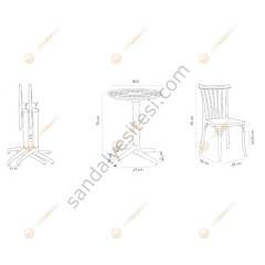 Gabon Sabit Masa Takımı 2 Kişilik