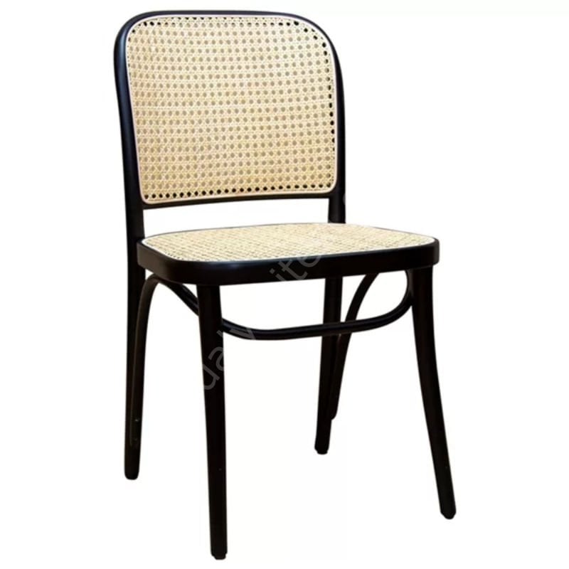 Draf Hazeranlı Thonet Sandalye Siyah Siyah