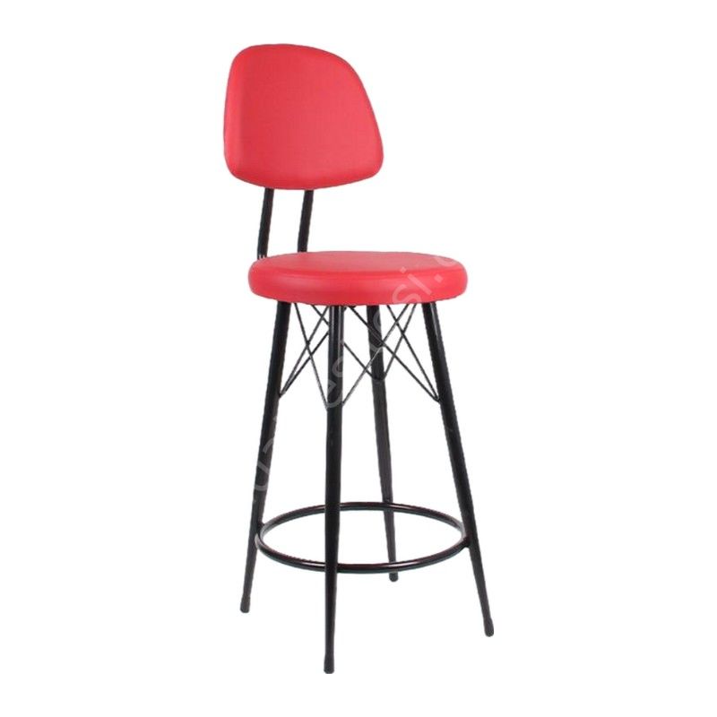 Ekom Metal Bar Sandalyesi Kırmızı - 65 Cm
