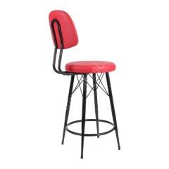 Ekom Metal Bar Sandalyesi Kırmızı - 65 Cm